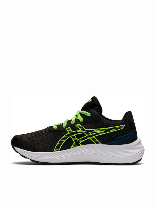 Kids Sports Shoes Running with Laces Black Velvet-Black Metal