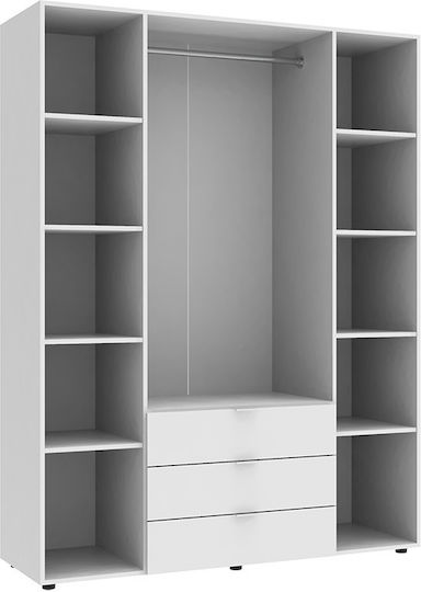 Jaxen Τετράφυλλη Ντουλάπα 155x49.5x203.5cm Λευκό Jaxen Τετράφυλλη Ντουλάπα 155x49.5x203.5cm Λευκό