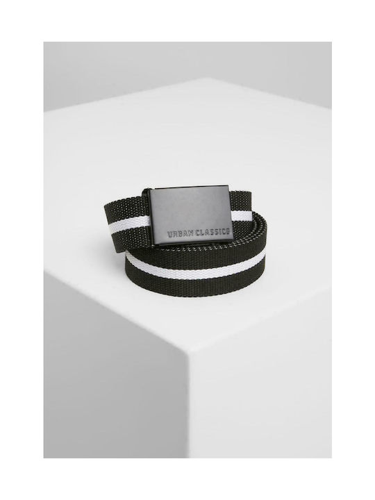 Urban Classics TB305 Men's Fabric Webbing Belt Wide Belt Stripe/Black