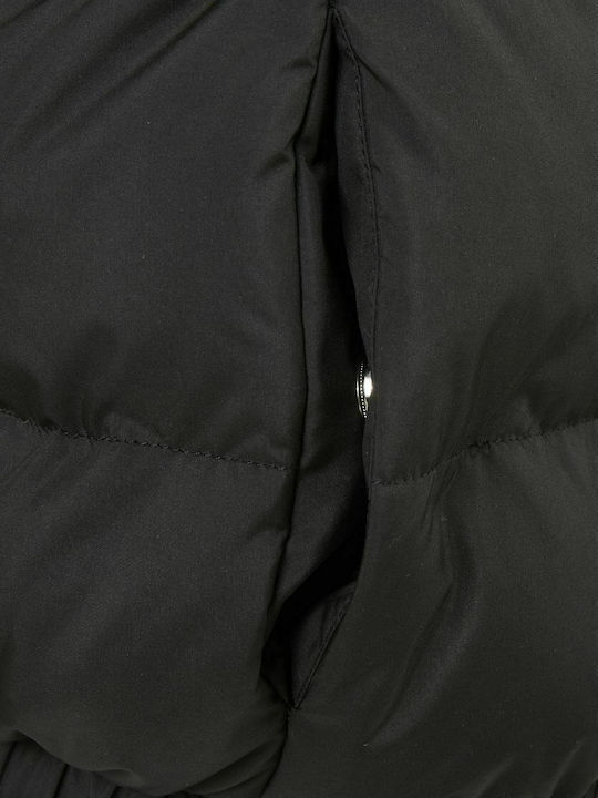 Kids' Quilted Jacket Short with Hood Black