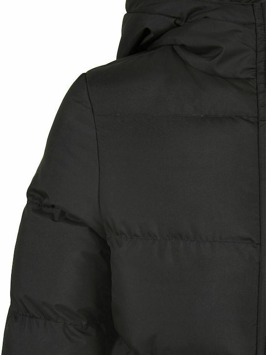 Kids' Quilted Jacket Short with Hood Black
