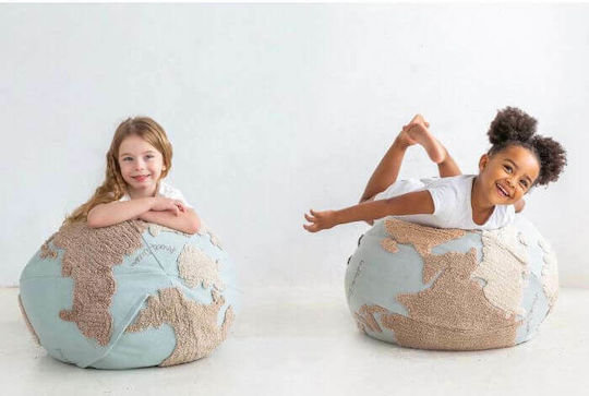 Beanbag World Map Blue 45x50x45cm