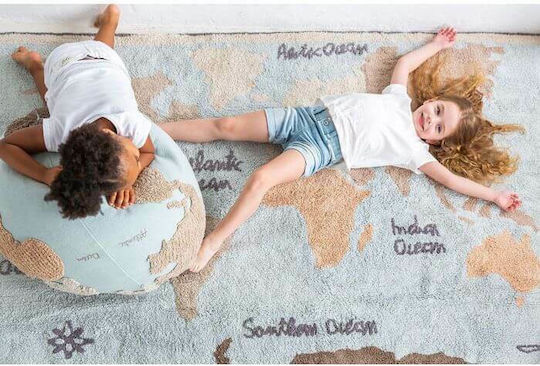 Beanbag World Map Blue 45x50x45cm