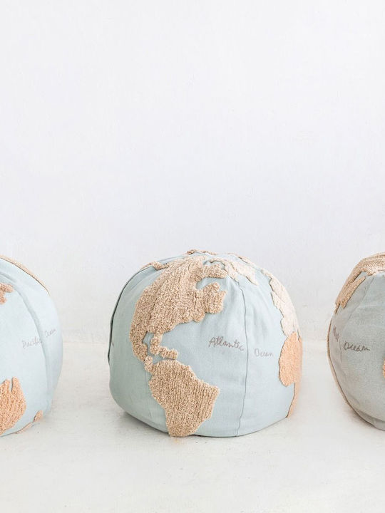 Beanbag World Map Blue 45x50x45cm