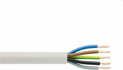 Χαραλαμπίδης Netzkabel mit Durchmesser 5x1.5mm² in Weiß Farbe 1m