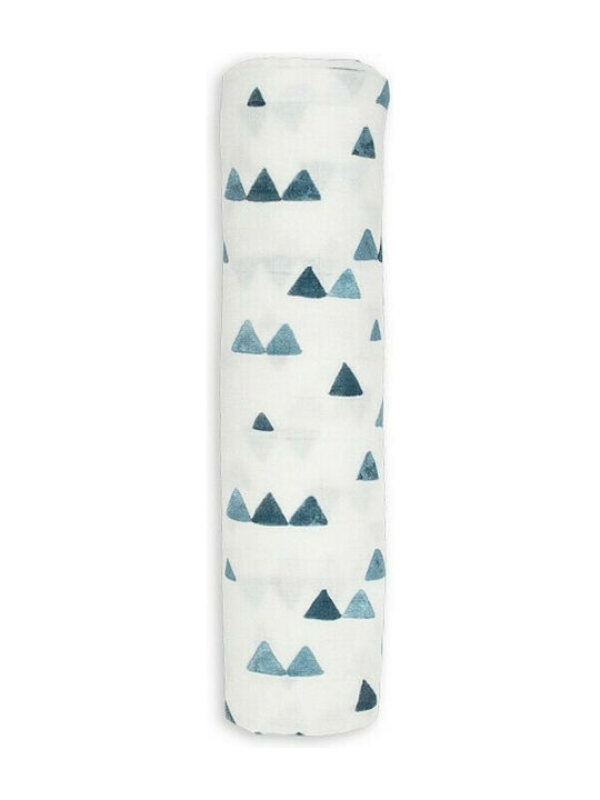 Lulujo Navy Triangles Musselin-Kuscheldecke Mehrfarbig 120x120cm.