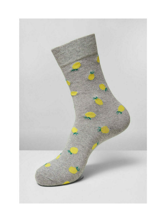 Urban Classics Recycled Yarn Γυναικείες Κάλτσες με Σχέδια Grey / Cream / Light Blue 3Pack