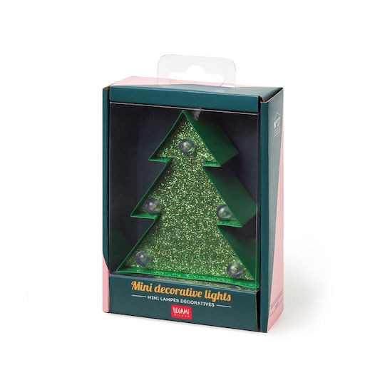 Christmas Decorative Illuminated Metal Tree 10cm Battery Green