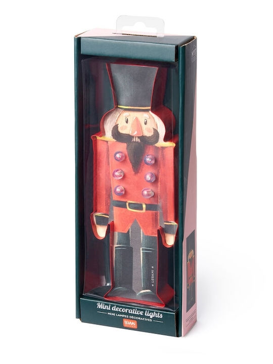 Legami Milano Wooden Illuminated Christmas Nutcracker 21cm Red Battery Powered
