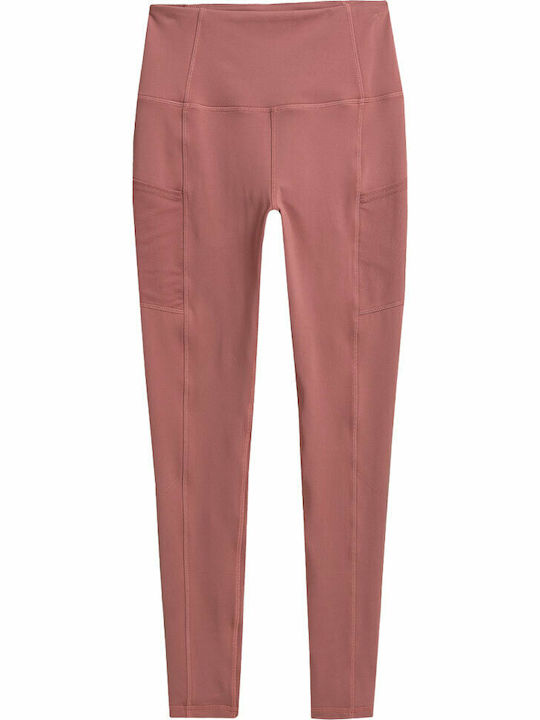 Women's Long Training Legging High Waisted Pink