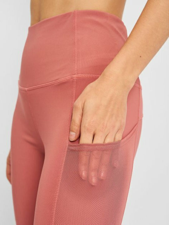 Women's Long Training Legging High Waisted Pink