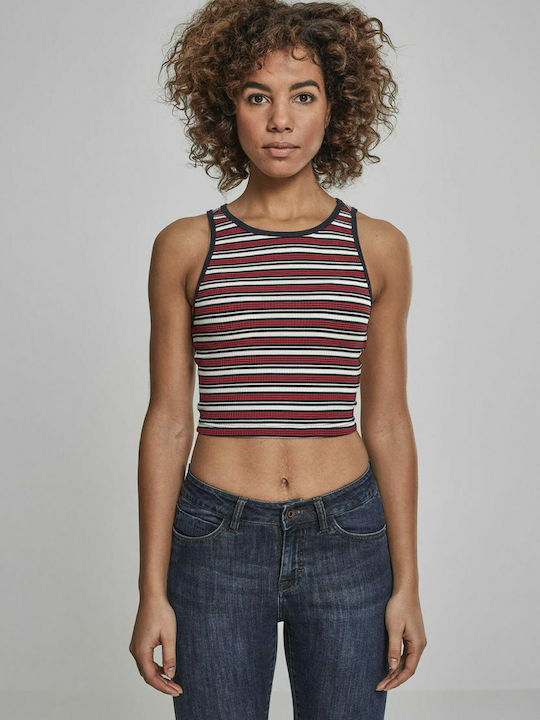 Women's Summer Crop Top Sleeveless Striped Red/Navy/White