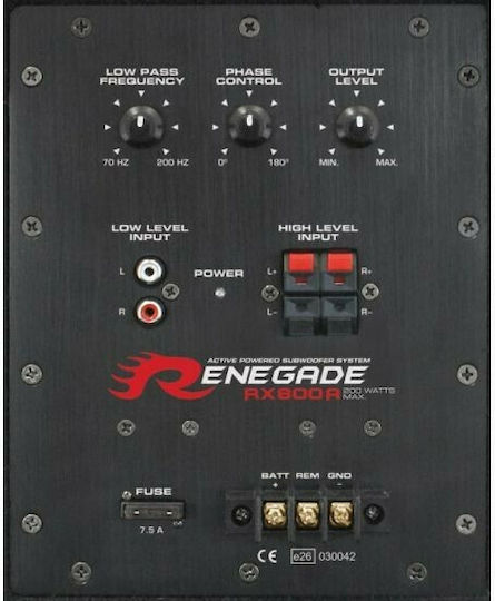 Renegade Car Audio Subwoofer Αυτοκινήτου 8" 100W RMS με Κούτα