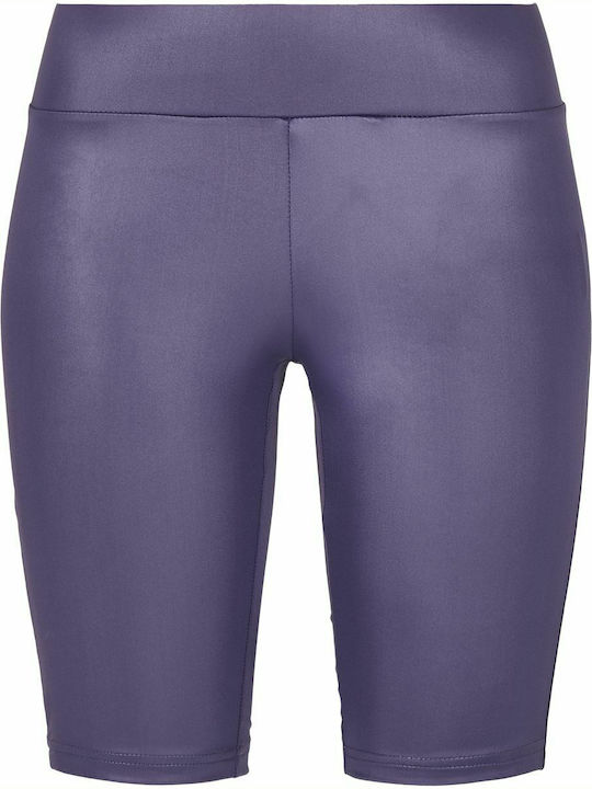 Women's Legging Shorts Shiny & High Waisted Dark Dusk Violet