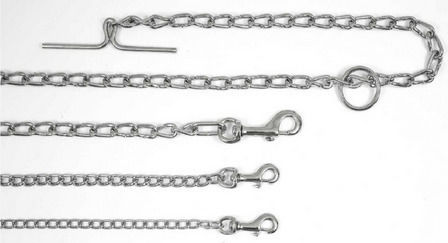 Ikaros Hundeleine/Führleine Kette Chrom-Gartenleine 4m x 4mm in Silber Farbe