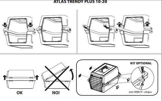 Ferplast Atlas Trendy Plus 10 Red Dog Transport Cage 48x48x32.5cm