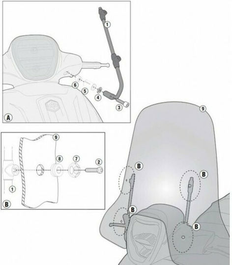 Givi Κιτ Τοποθέτησης A5615A για Piaggio Medley/S 125-150 i-Get 2020 A5615A