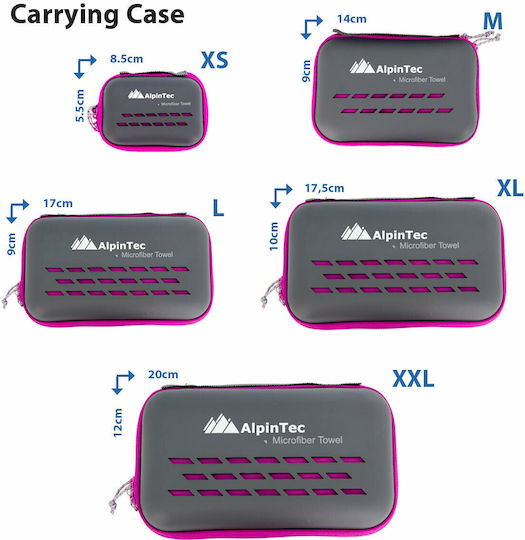AlpinPro DryFast Microfiber Face Towel with Case Purple 120x60cm