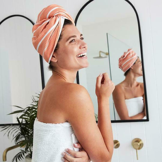 Dock & Bay Quick Dry Hair Wrap Microfiber Towel Sandalwood Terracotta 63x29cm