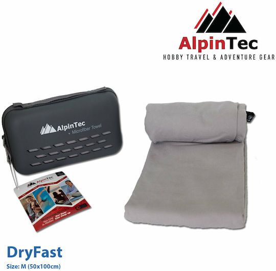 AlpinPro DryFast Microfiber Face Towel in Case Blue 100x50cm