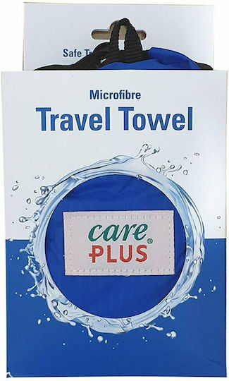 CarePlus Travel Microfiber Towel Face in Case Blue 120x60cm
