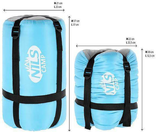 Nils Sleeping Bag Single Summer NC2008 Size Μ Grey-Mint