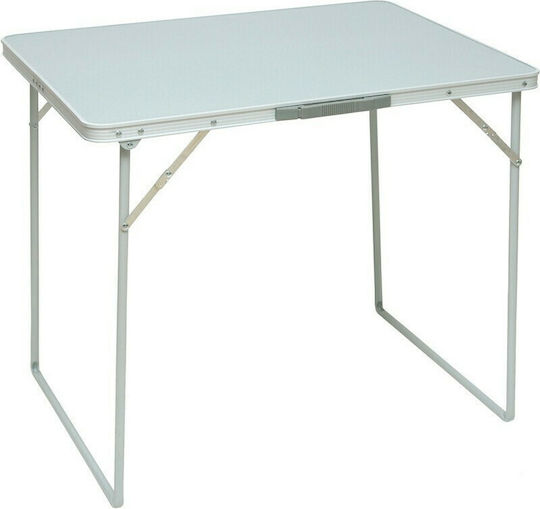 Campus Table Aluminum for Camping Foldable in Case 80x60x66.5cm White