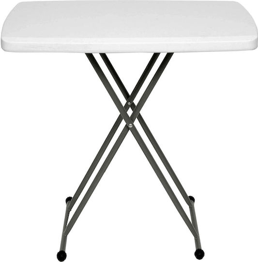 Campus Table Metal for Camping Foldable in Case 77x50x73cm White