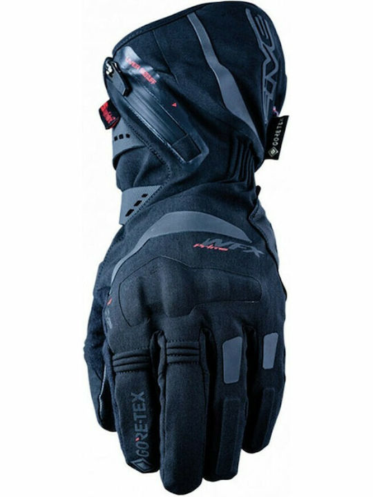 Five Goretex Wfx Prime Χειμερινά Ανδρικά Γάντια Μηχανής Αδιάβροχα Μαύρα