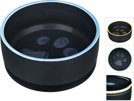 Trixie Ceramic Keramik Schalen Futter & Wasser für Hund auf Basis von 400ml 12cm in Schwarz Farbe