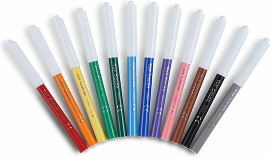 Toy Color Junior Waschbare Zeichenmarker 2.8mm Dünne Set 12Stück