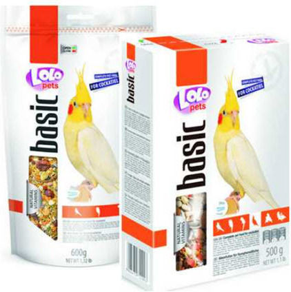 Lolo Pets Basic Cockatiel Futter für Wellensittiche 500gr