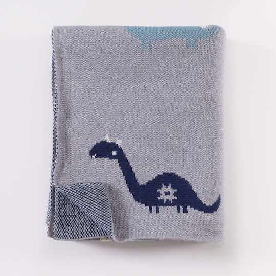 Rythmos Pătură Pepinieră Swaddling pături Dino Jacquard 100% bumbac Gri 80x100cm