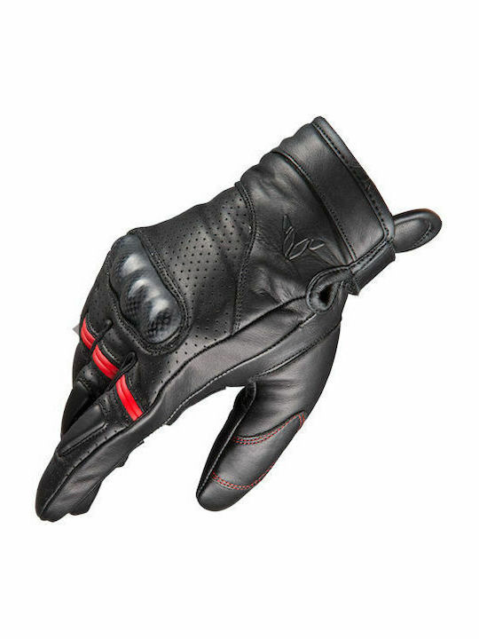 Nordcode GT-Carbon Summer Men's Motorcycle Gloves Leather Black/Red
