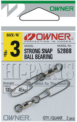 Owner Strong Snap Ball Bearing Wire Split Ring Fishing No1 Set 2pcs 41.44.01.001