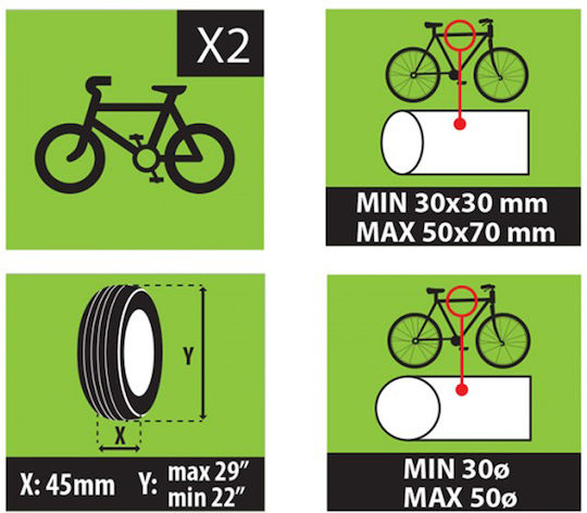 Menabo Steel Bike 2 Car Bike Trunk Rack for 2 Bikes