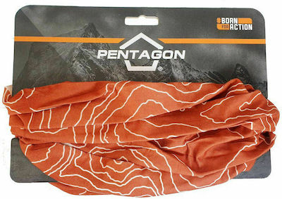 Pentagon Skiron Topographic Map Halstuch Maroon Roter Halstuch