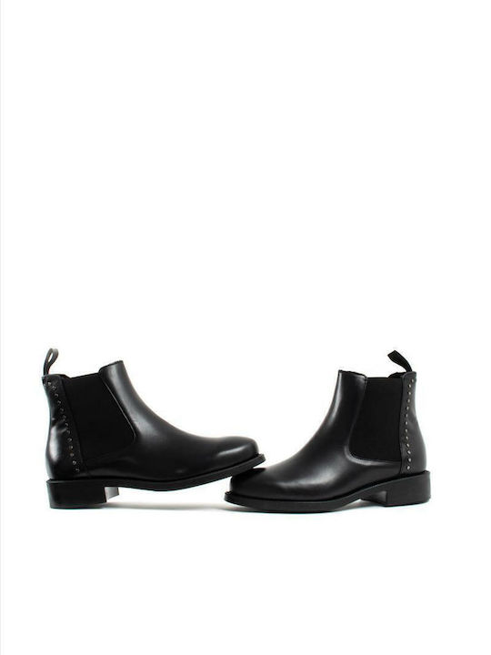 9843 Ghete dama Chelsea de piele Negru