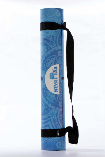 Niyamas Samatva Trainingsmatte Yoga Blau mit Tragegurt (185x68x0,5cm)