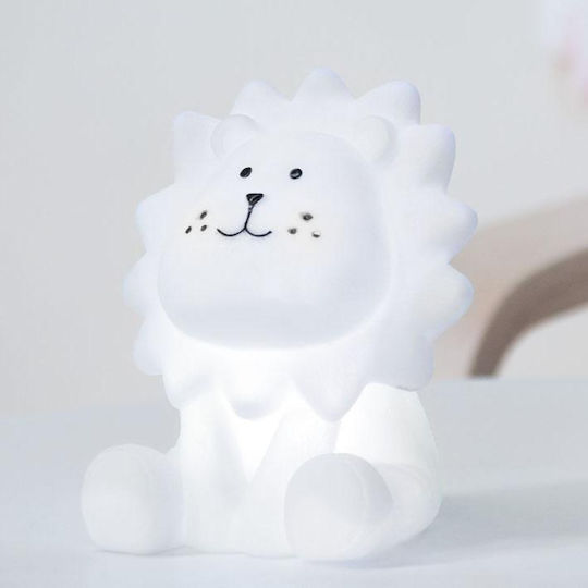 Kiokids Led Παιδικό Διακοσμητικό Φωτιστικό Lion με Εναλλαγές Χρωματισμών Λευκό 16x8x11εκ.