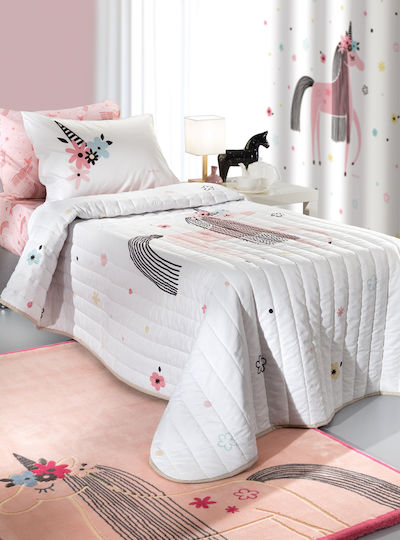 Saint Clair Παιδικό Πάπλωμα Μονό Unicorn Ροζ 160x220εκ.
