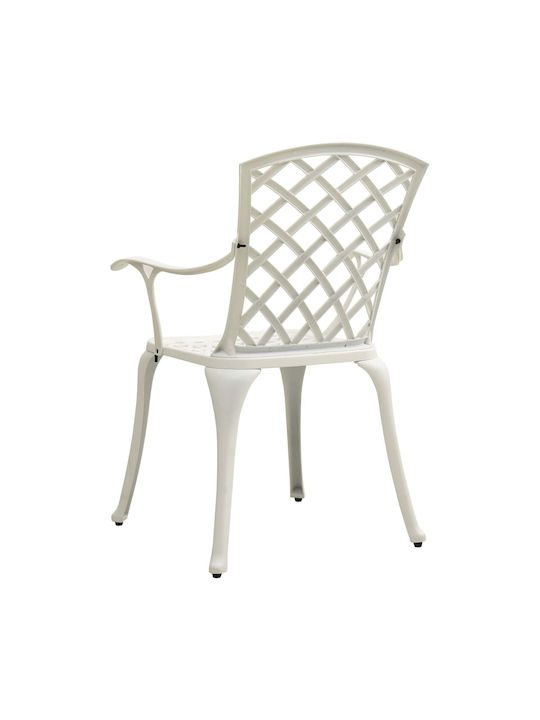 Garten- und Outdoor-Möbelsets 3 Stück Weiß mit Sonnenschirmhalter