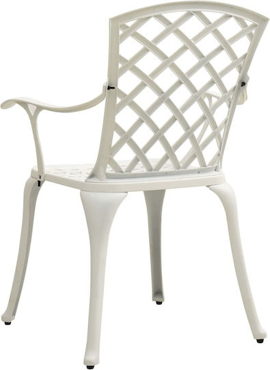 Garten- und Outdoor-Möbelsets 3 Stück Weiß mit Sonnenschirmhalter