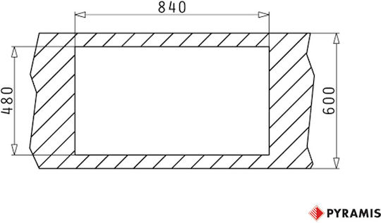 Pyramis Pyragranite Athlos 2B Ένθετος Νεροχύτης από Συνθετικό Γρανίτη Μ86xΠ50cm Ivory