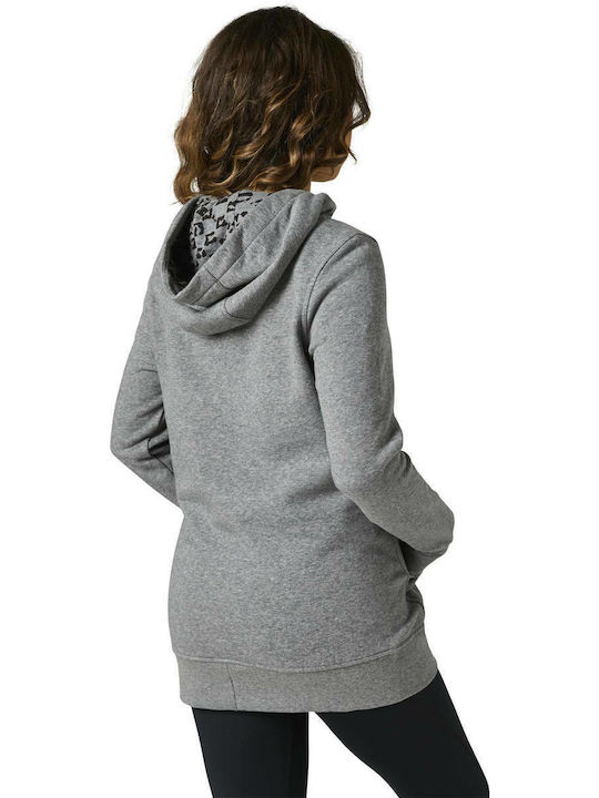 Fox Qualify Women's Long Hooded Fleece Sweatshirt Gray