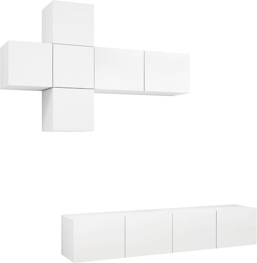 Wall Mount Living Room Cabinet made of Particle Board White 80x30x30cm