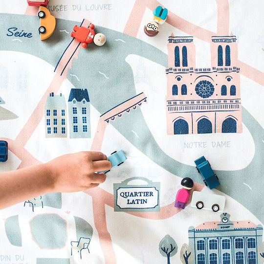 Play&go Paris Χαλάκι Δραστηριοτήτων Τιρκουάζ 140x140cm