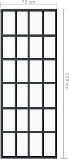 Двери Вътрешен Плъзгащи се Алуминий 151020 Black 76x205см