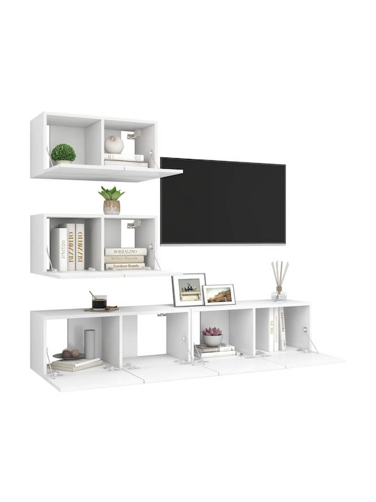 Wand Wohnzimmerschrank aus Spanplatte Weiß 60x30x30cm