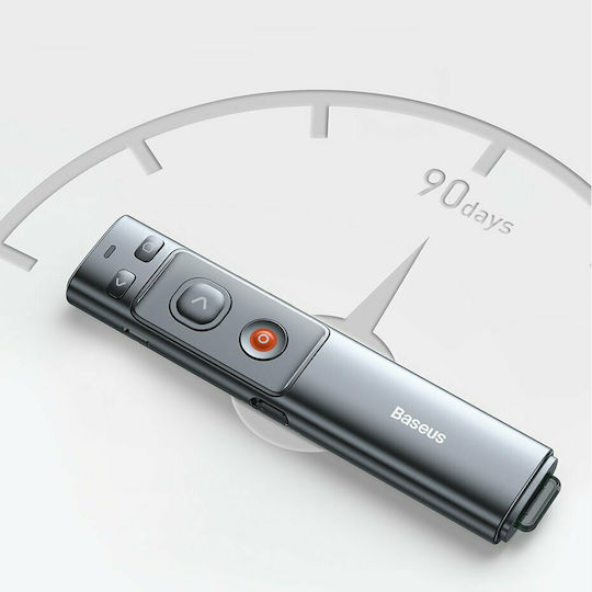 Baseus Prezentator Orange Dot cu Laser Portocaliu și Taste Slideshow în Culoare Argintiu